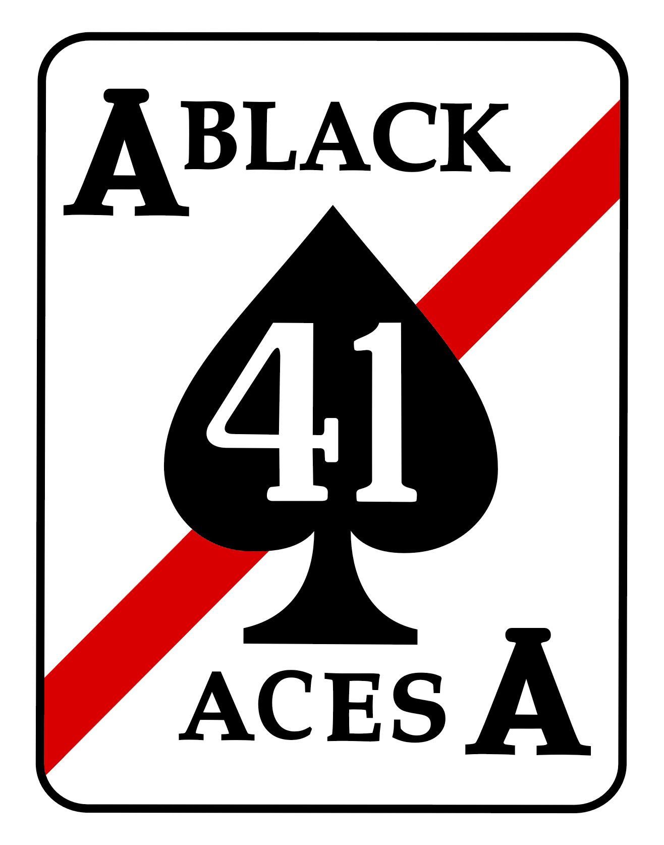 The image shows a black aces playing card with the number 41 on it, set against a white background....