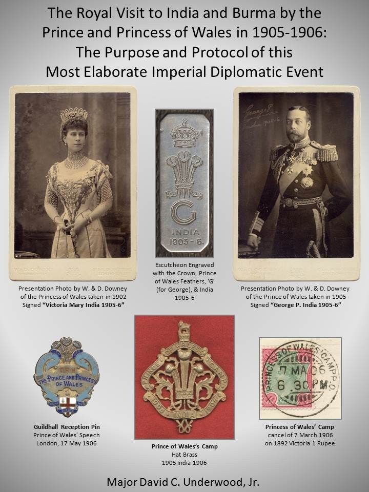 The image shows a poster depicting the royal visit to India and Burma by the Prince and Princess of...