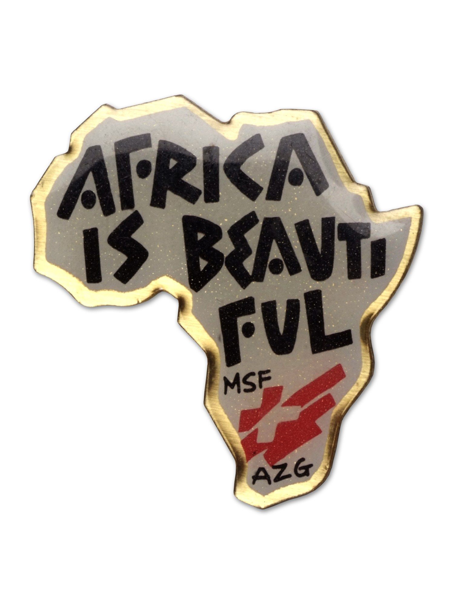 The image shows a logo with the words "Africa is Beautiful" written in bold, black lettering...