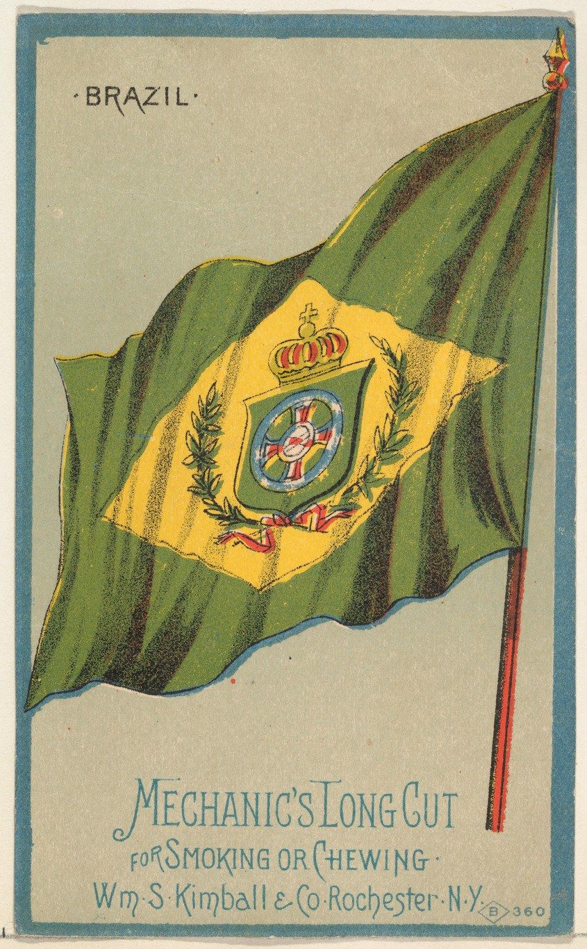 The image shows a poster with a Brazilian flag and the words "Mechanic's Long Cut for Smoking or...