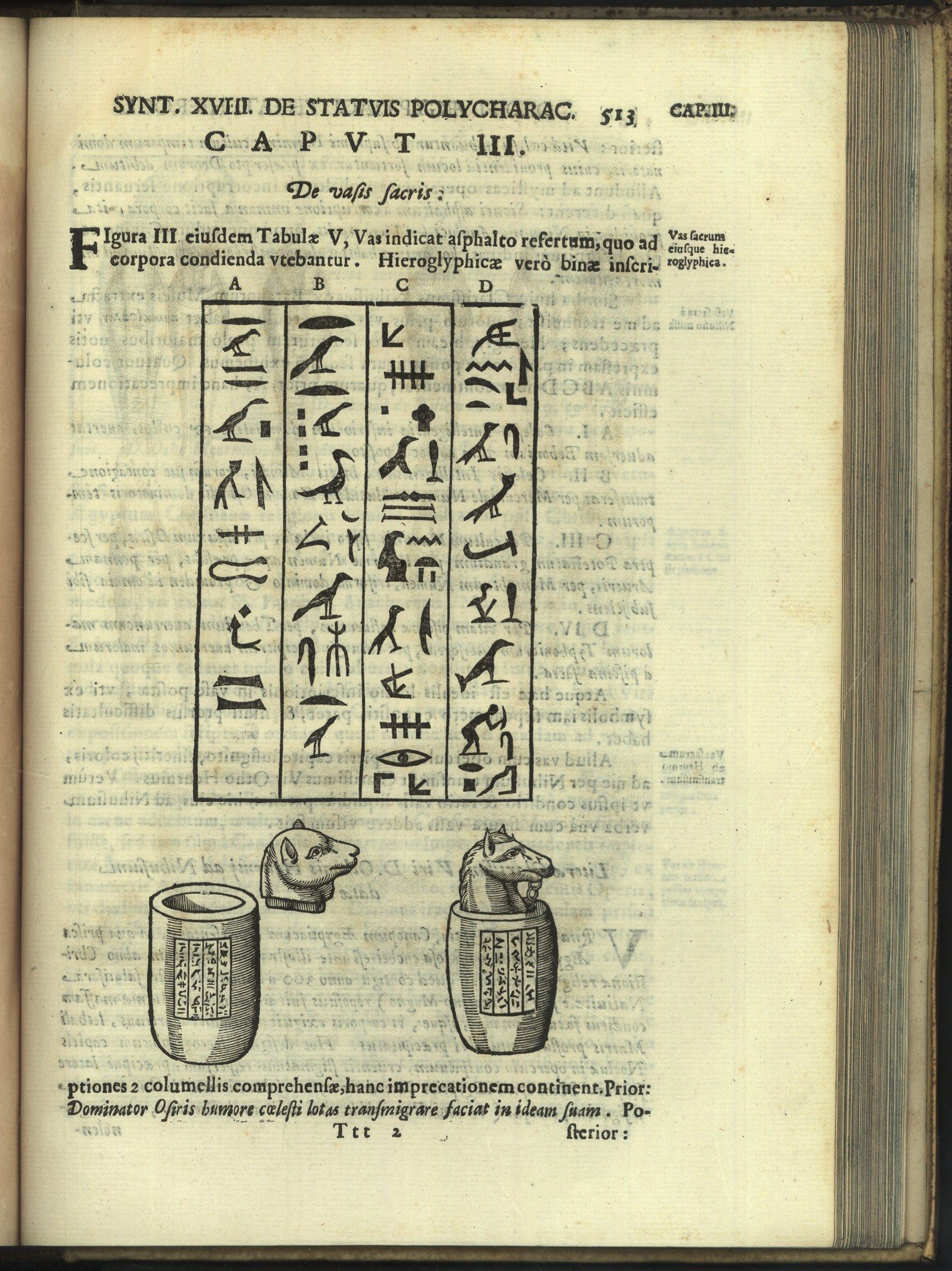 The image shows an open book with a drawing of an Egyptian hieroglyphic symbol on it. The book is...