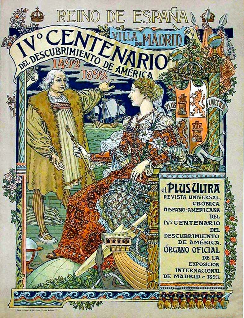The image shows a poster advertising the Centenario de Madrid, featuring a man and a woman standing...