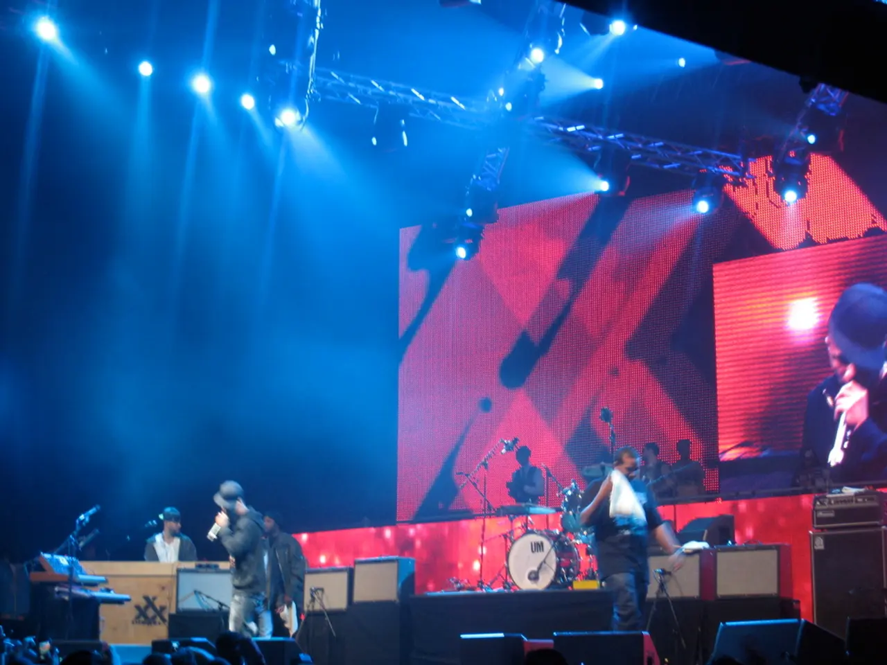 This is the picture of a place where we have some people playing some musical instruments and...