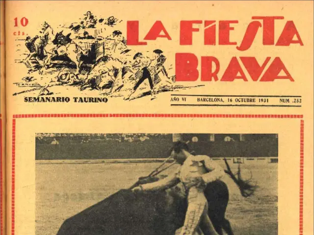 The image shows a book with a picture of a man and a bull on the cover. The man is standing in the...