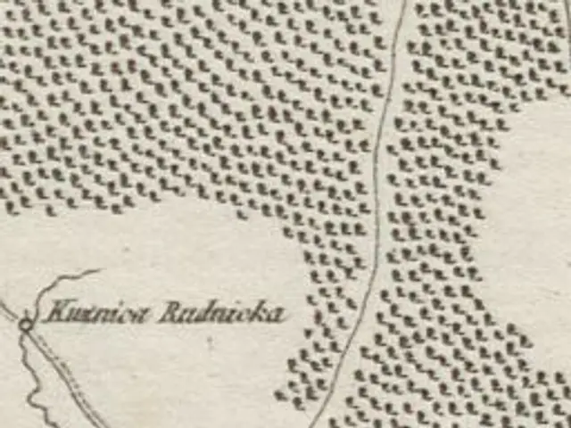 The image shows an old map of the city of Kuznetsov, Russia, with text written on it. The map is...