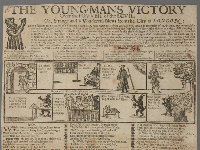 The image shows a paper with text and pictures depicting the young man's victory. The paper is...