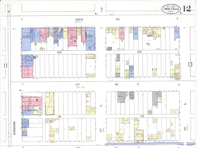 The image shows a blueprint of a building with a lot of buildings on it, which is a site plan for...