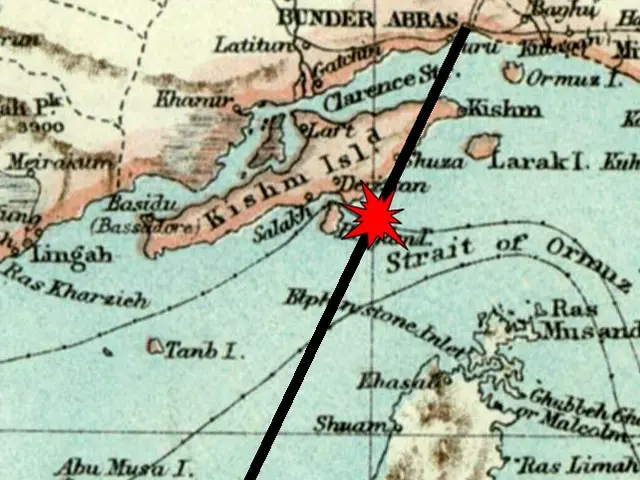 The image shows a map with a red arrow pointing to the location of a plane that crashed in the...