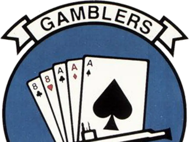The image shows a blue and white logo with the words "Gamblers vs 28" written on it, along with a...