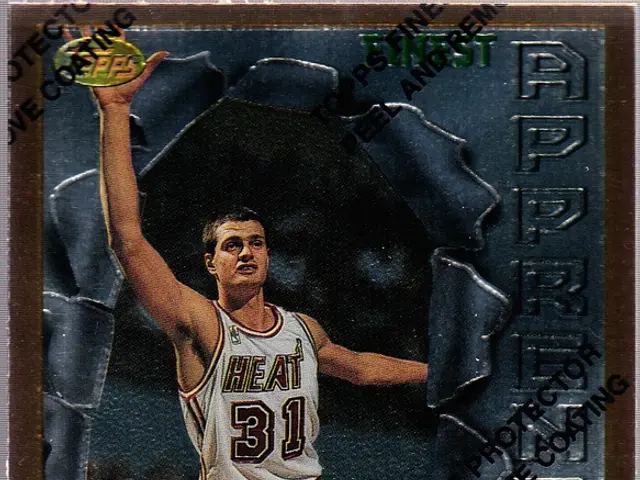 The image shows a 1997-98 Topps Finest Apprentices 1 Martin Muirsepp basketball card featuring a...