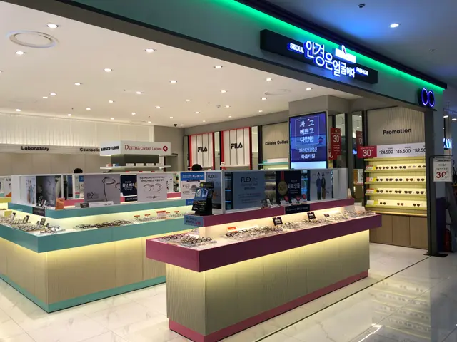 The image shows a store filled with lots of different types of jewelry, including glasses, boards...