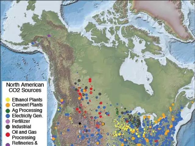 The image shows a poster with a map of the United States, highlighting the locations of the North...