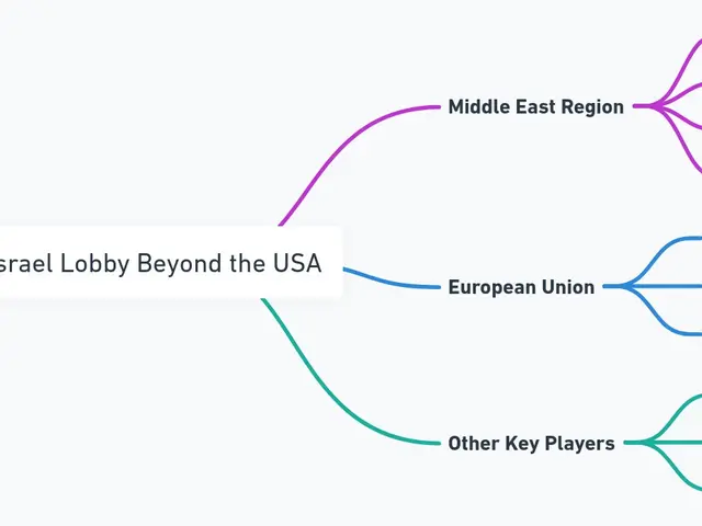 The image shows a mind map with the words "Impact of Israel Lobby Beyond the USA" written in the...